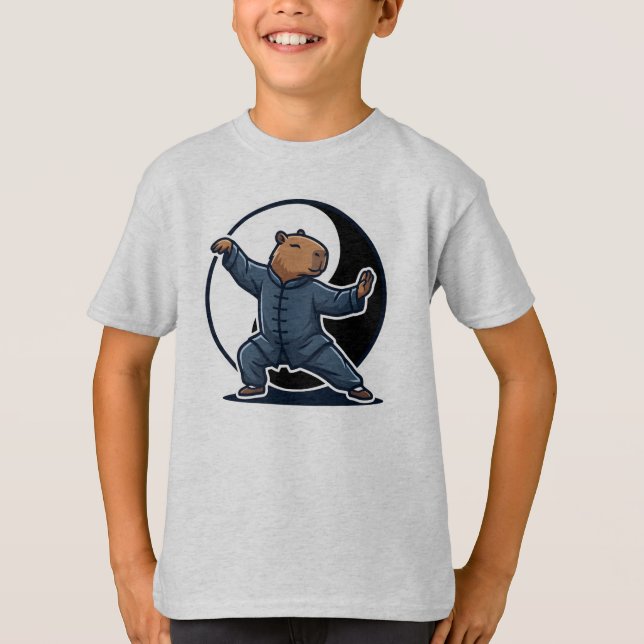 Camiseta Capybara Tai Chi Master Yin Yang Martial Arts (Frente)