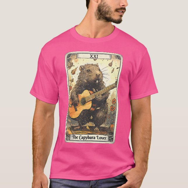 Camiseta Capybara Tarot Card Capybara Jogando Violão (Frente)