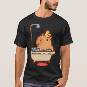 Camiseta Capybara Tendo Um Banho Com Um Pato De Borracha Mu