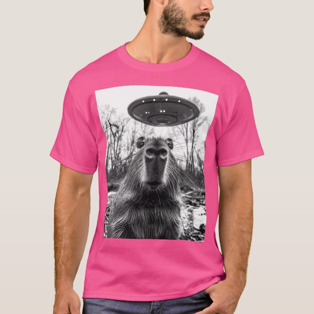 Camiseta Capybara Ufo Selfie Funny (Frente)