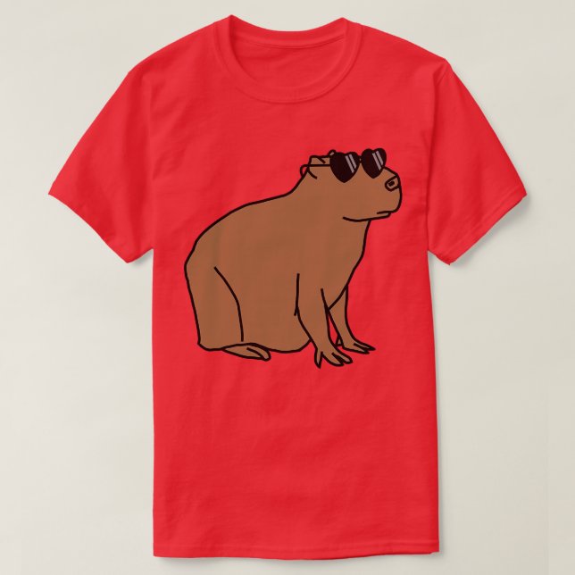 Camiseta Capybara Vestindo óculos de sol (Frente do Design)