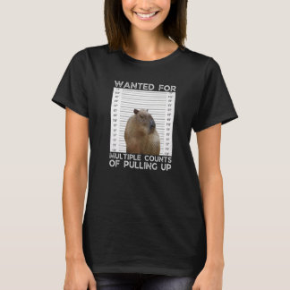 Camiseta Capybara Wanted for Multiple Counts of Pulling Up