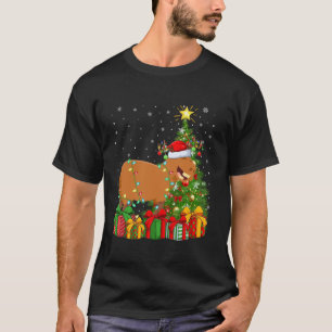 Camiseta Capybara Xmas Tree Lighting Santa Hat Capybara Chr