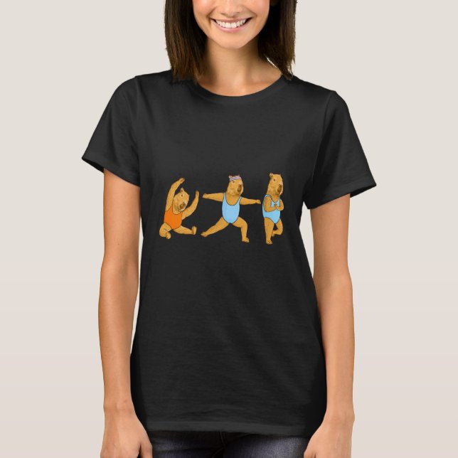 Camiseta Capybara Yoga faz exercícios de Meditação (Frente)