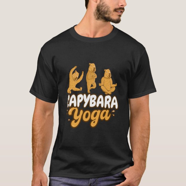 Camiseta Capybara Yoga faz Meditação (Frente)