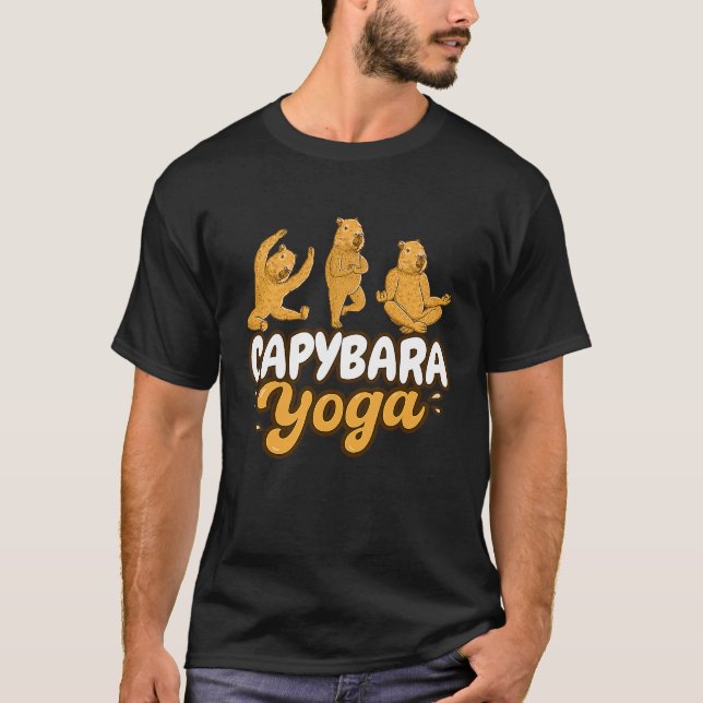 Camiseta Capybara Yoga faz Meditação (Frente)