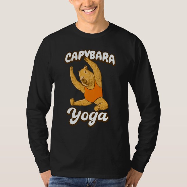 Camiseta Capybara Yoga poses in Gymnastic leotard (Frente)