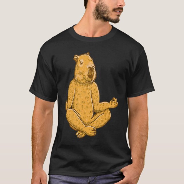 Camiseta Capybara Yoga poses Workout Sport Meditation (Frente)