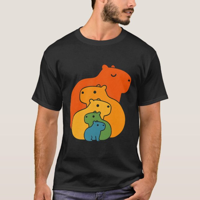 Camiseta Capybaras arco-íris (Frente)