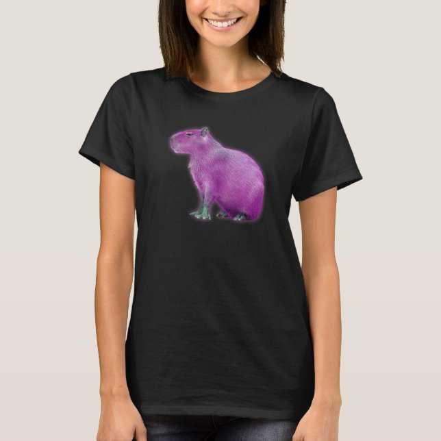 Camiseta Capybaras Cute Space Capybara Martian Rosa (Frente)