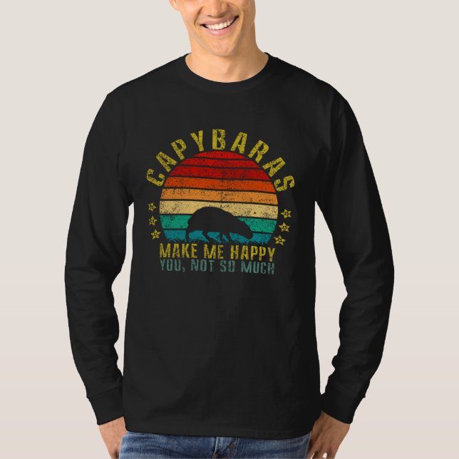 Camiseta Capybaras Make Me Happy You Not So Much  Retro (Frente)