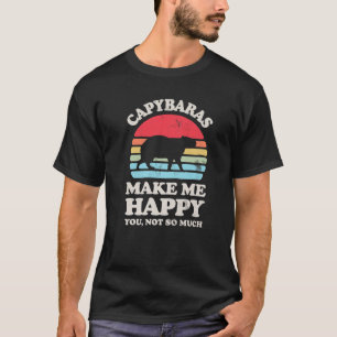 Camiseta Capybaras Me Faz Feliz Engraçado Capybara Retro Vi