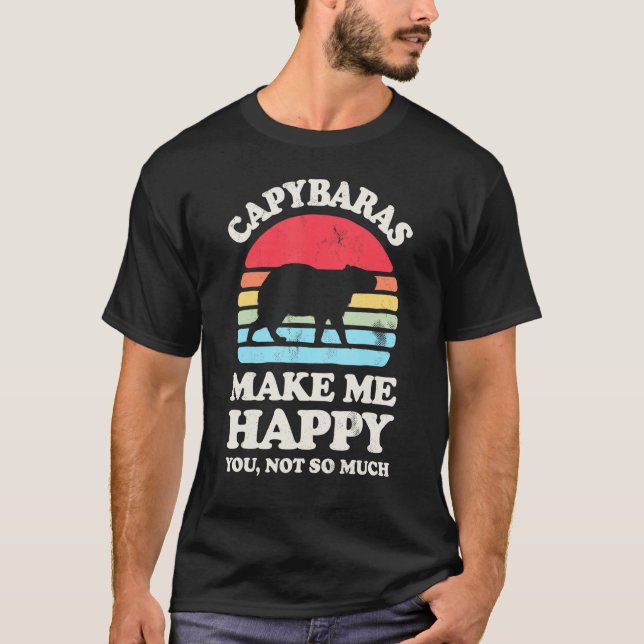 Camiseta Capybaras Me Faz Feliz Você Não Tanto Capybara L (Frente)