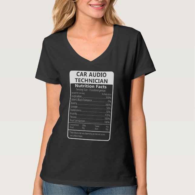 Camiseta CAR AUDIO TECHNICIAN Nutrition Facts Sarcastic (Frente)
