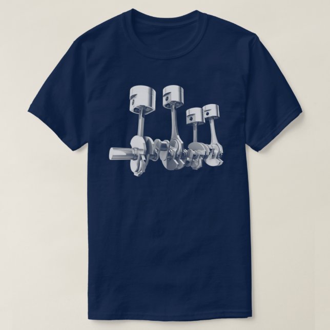Camiseta Car Engine pistons Awesome 3D transparent design  (Frente do Design)