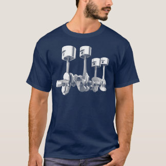 Camiseta Car Engine pistons Awesome 3D transparent design