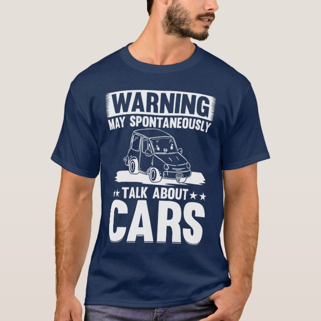 Camiseta Car Lover Warning May Spontaneouslyalk About C (Frente)