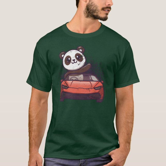 Camiseta Car Racing Cute Kawaii Racecar Funny Panda Lover g (Frente)