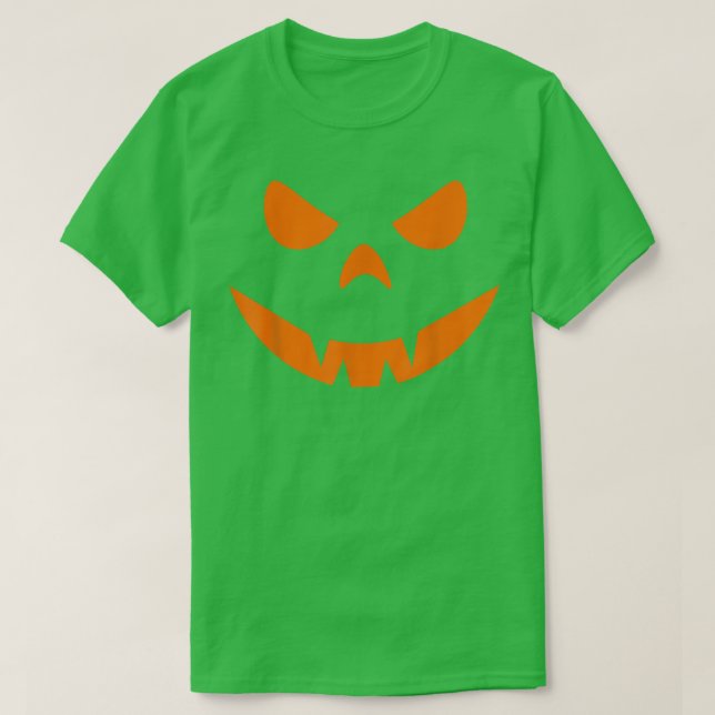 Camiseta Cara assustadora de abóbora com vibração de hallow (Frente do Design)