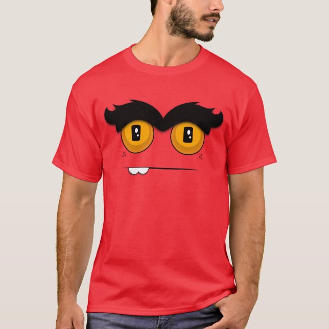 Camiseta Cara bonito e engraçada do monstro de Unibrow dos (Frente)