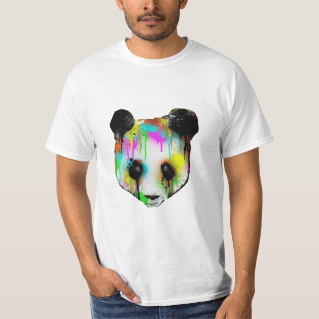 Camiseta Cara colorido panda (Frente)