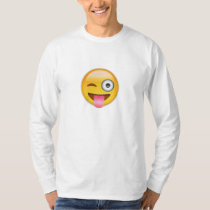 Camiseta Cara com a língua e o olho para fora colados Emoj