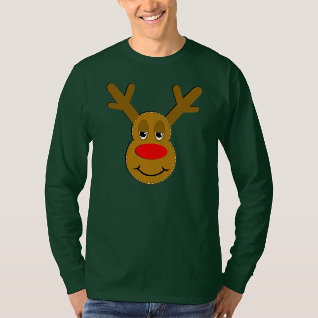 Camiseta Cara da rena do Natal (Frente)