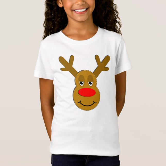 Camiseta Cara da rena do Natal (Frente)