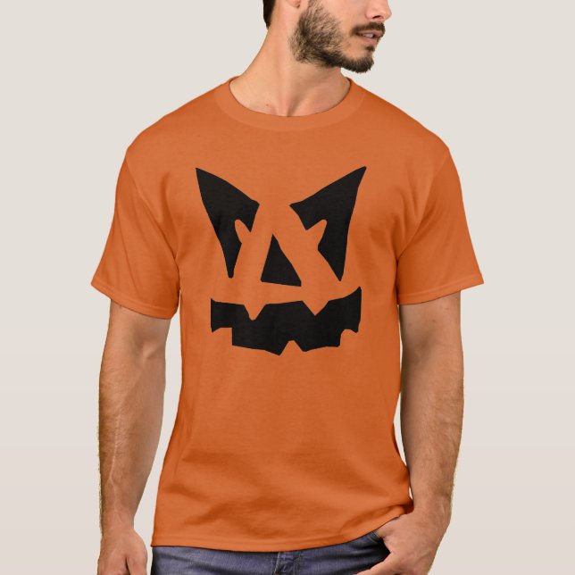 Camiseta Cara de Abóbora Assustadora (Frente)