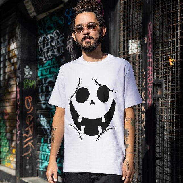 Camiseta Cara de abóbora-de-bico-de-lanterna (Criador carregado)