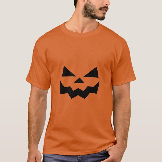Camiseta Cara de abóbora de Halloween Jack-o-lantern (Frente)