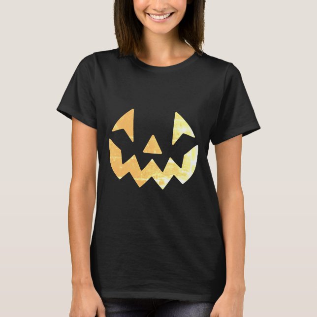 Camiseta Cara de abóbora de Jack-o-lanterno (Frente)