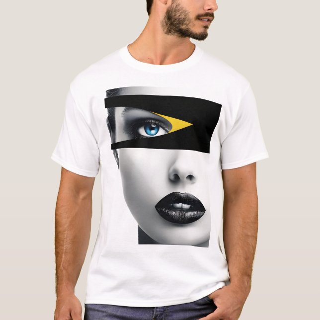 Camiseta Cara de abstrato minimalista (Frente)