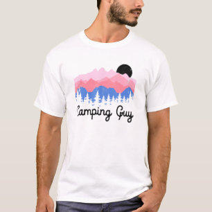 Camiseta Cara de acampamento Montagens Retro Andando ao ar