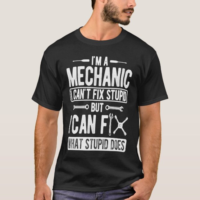 Camiseta Cara de Ajuste de Ferramentas Mecânicas de Reparaç (Frente)