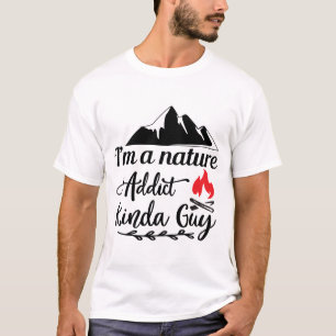 Camiseta Cara de arte de palavra viciado na natureza engraç
