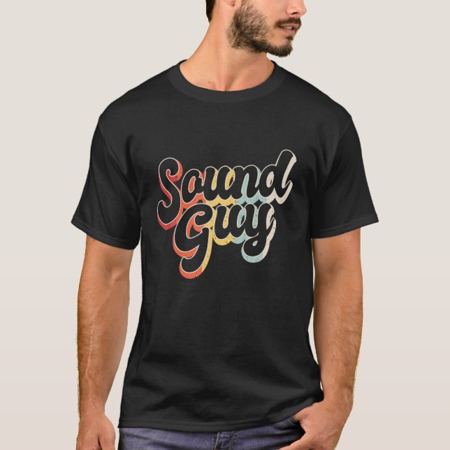 Camiseta Cara de áudio Studio Retro Sound Engenheiro Tech T (Frente)
