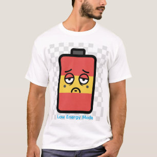 Camiseta Cara de Bateria Cansada Engraçada