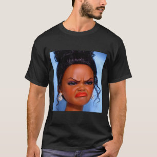 Camiseta Cara de boneca preta nojenta e irritada meme Nojo
