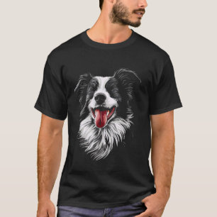 Camiseta Cara de Cachorro Engraçado Border Collie
