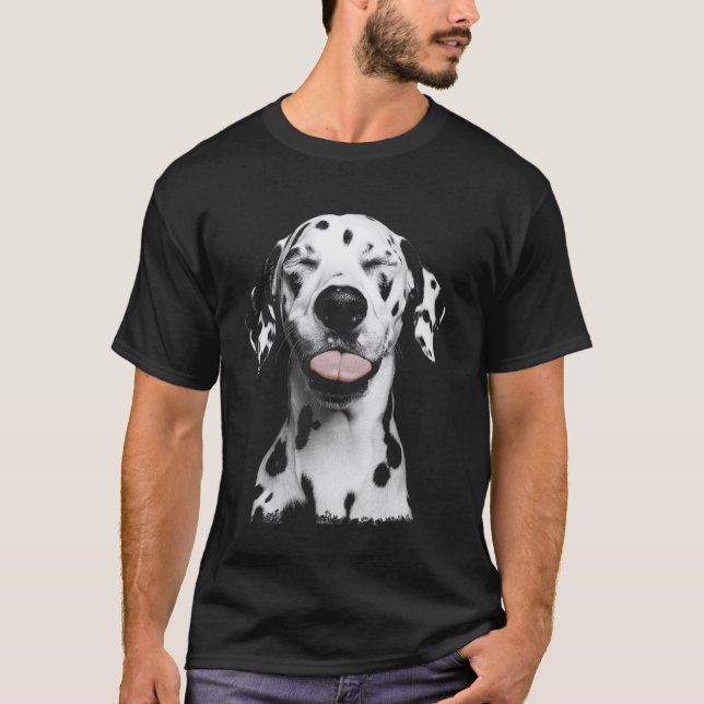 Camiseta Cara de Cachorro Engraçado Dálmata (Frente)