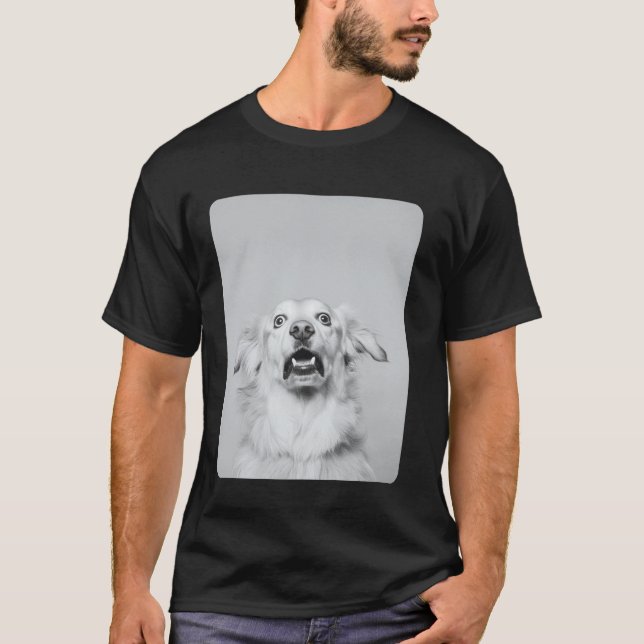 Camiseta Cara de Cachorro Engraçado Meme Cabeça de Retrieve (Frente)