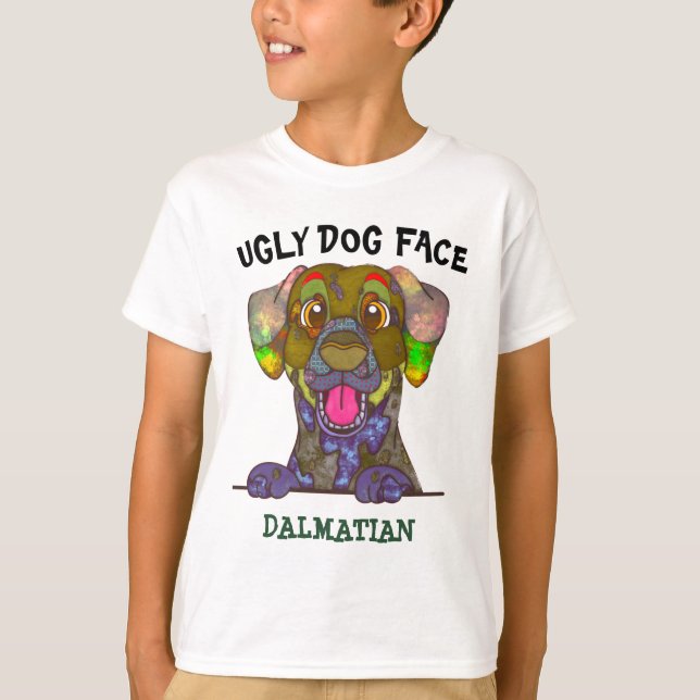 Camiseta Cara de cachorro feio Dalmático única (Frente)