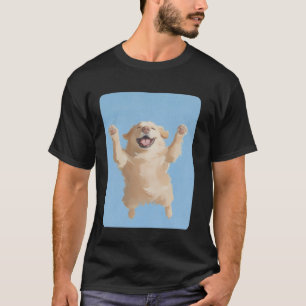 Camiseta Cara de Cachorro Fofo Golden Retriever Azul