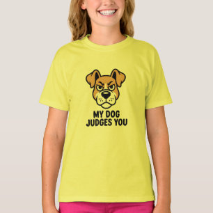 Camiseta Cara de Cachorro Julgador Negrito Citação Sarcásti