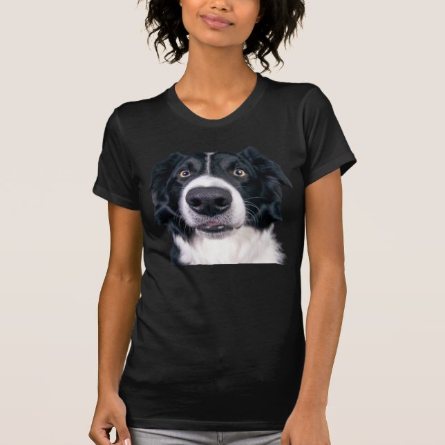 Camiseta Cara de Cachorro Preto e Branco (Frente)