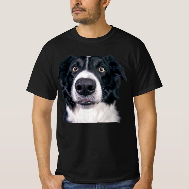 Camiseta Cara de Cachorro Preto e Branco (Frente)