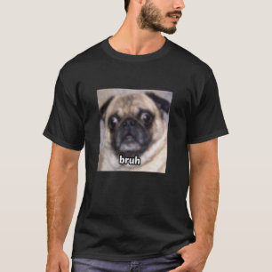 Camiseta Cara de cachorro pug engraçado borrada meme fofo
