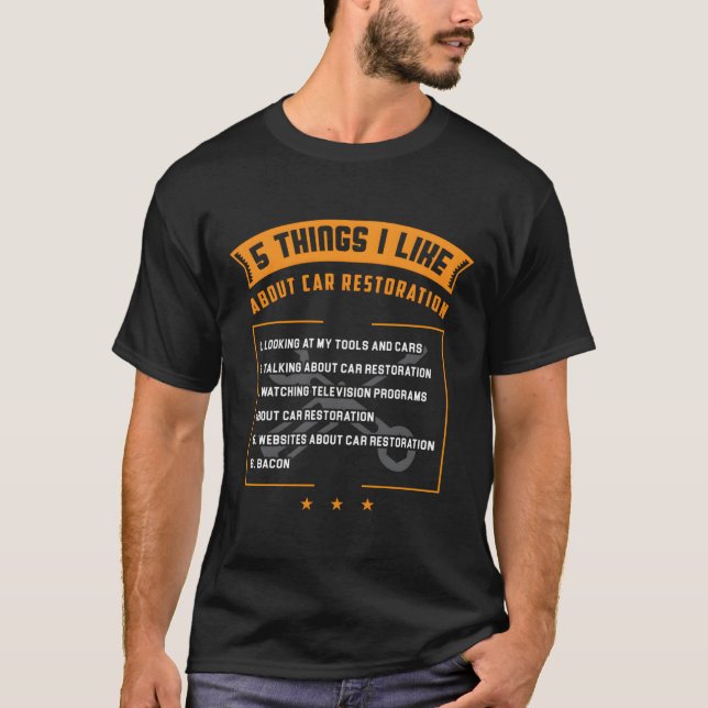 Camiseta Cara De Carro Engraçado Deu 5 Coisas Que Eu Gosto  (Frente)