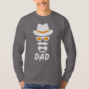 Camiseta Cara de cavalheiro bonito com bigode, chapéu, vidr